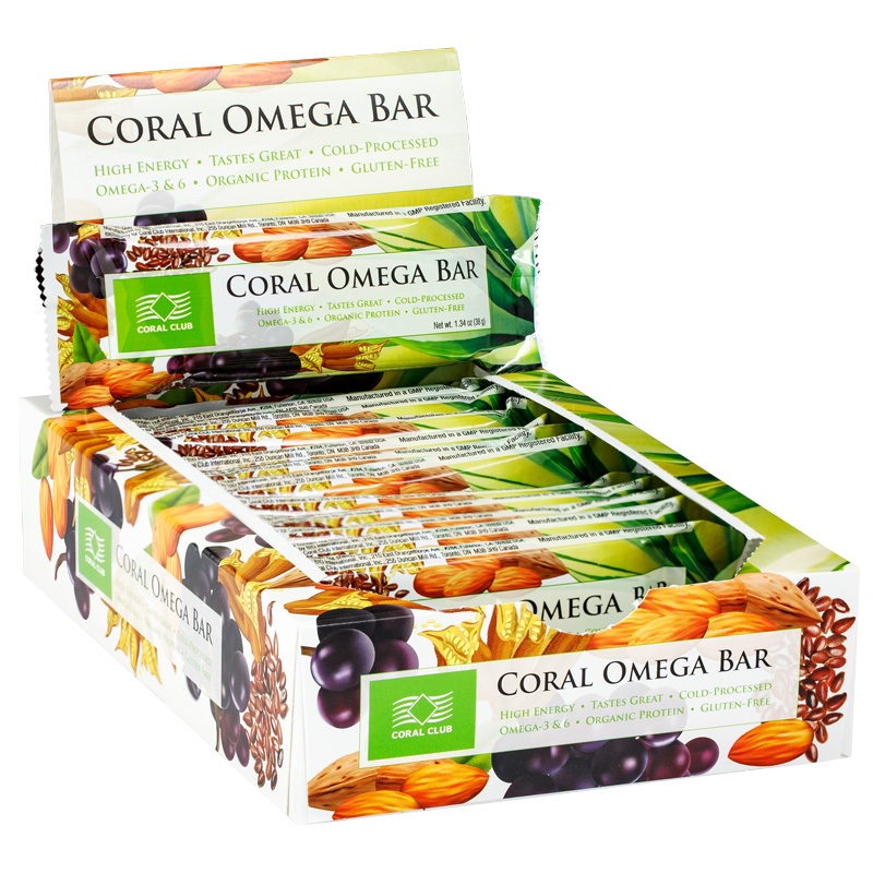 Coral Omega Bar, box of 12 Coral Club
